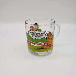 Vintage 1978-80's Garfield McDonalds Jim Davis Mug Coffee Cup Clear Glass